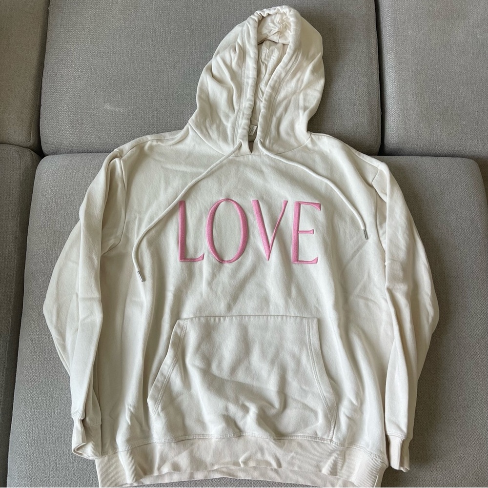 H&M Cream Hoodie with Drawstring